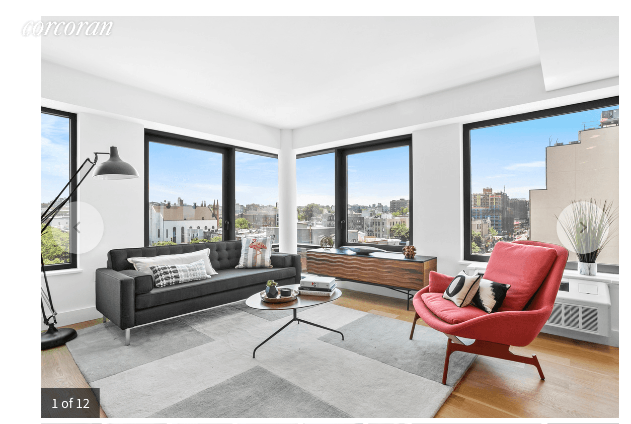 Apartment 12B is a corner two bedroom apartment featuring both Southern and Eastern exposures and city views.
