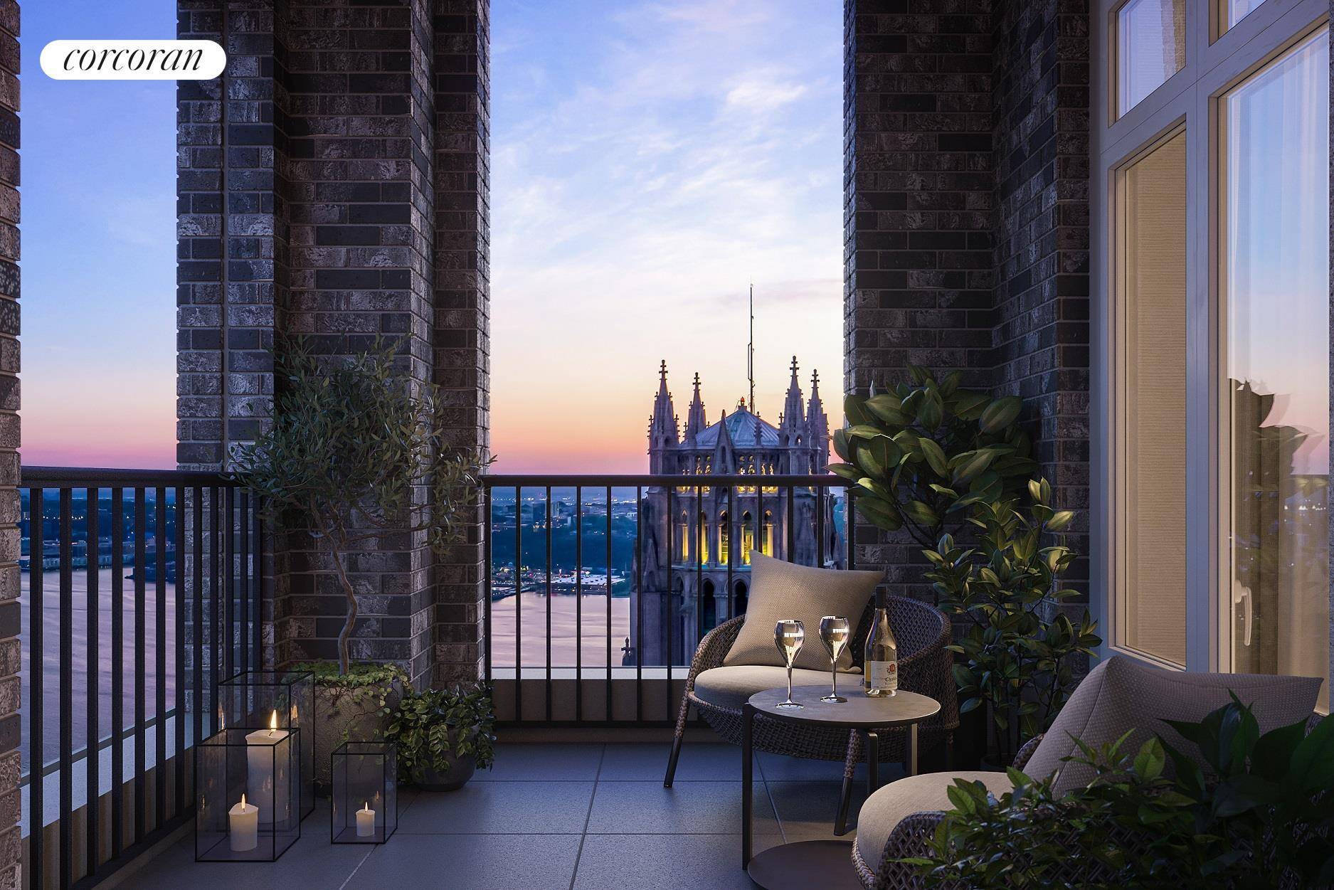 This 3 bedroom, 2 bathroom home with powder room offers sweeping northern and western views over the Hudson River, Riverside and Sakura Parks, and the iconic spire of Riverside Church.