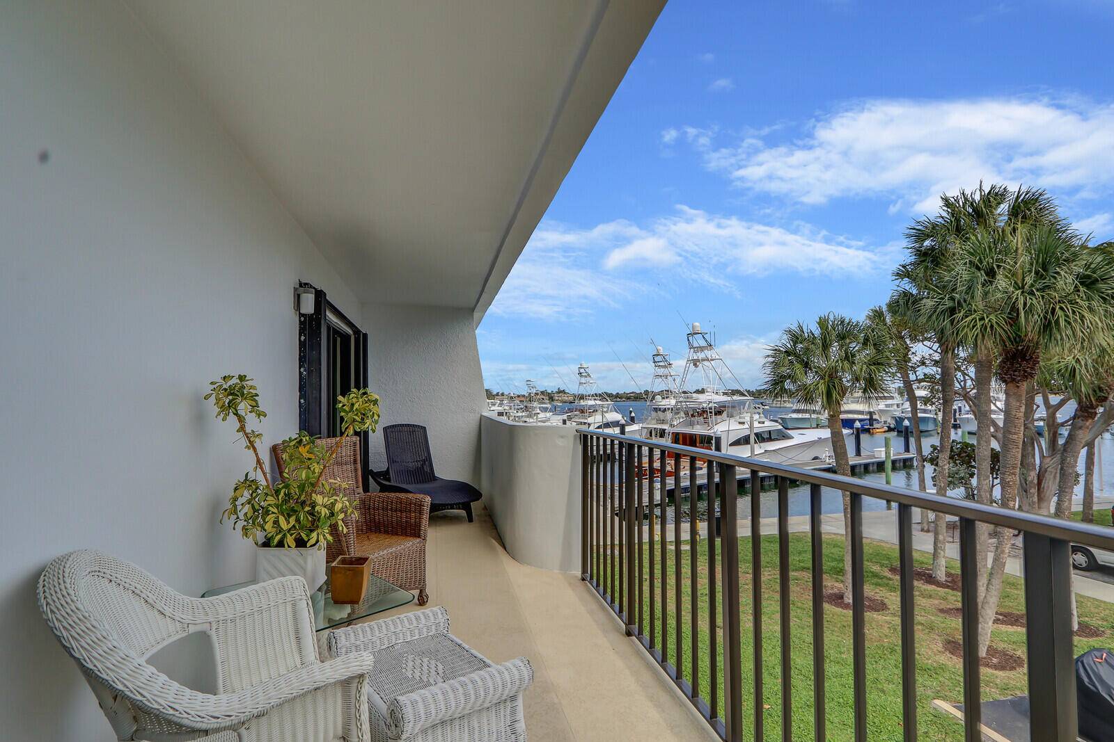 Marina and Intracoastal Views from this 2 bedroom split plan with an exceptional floor plan.