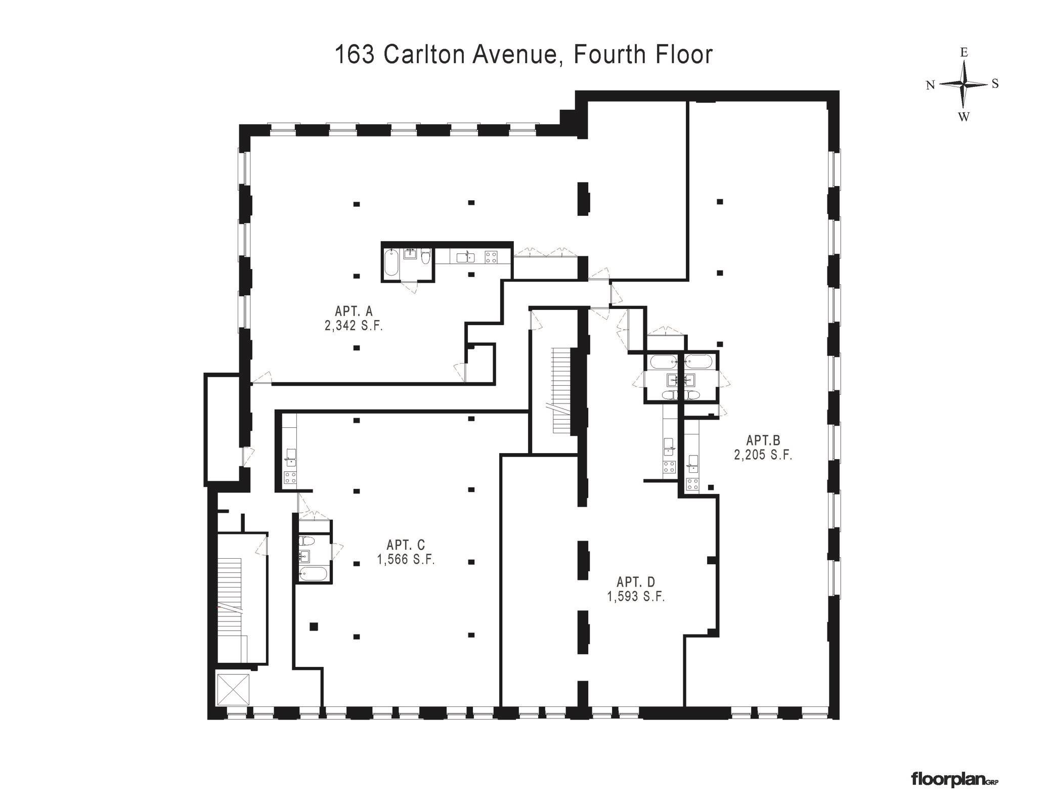 163 Carlton is a 4 story, 38, 000 sq ft residential loft building located in the heart of Fort Greene, Brooklyn, featuring 19 expansive lofts ranging between 1239 sqft 2934 ...