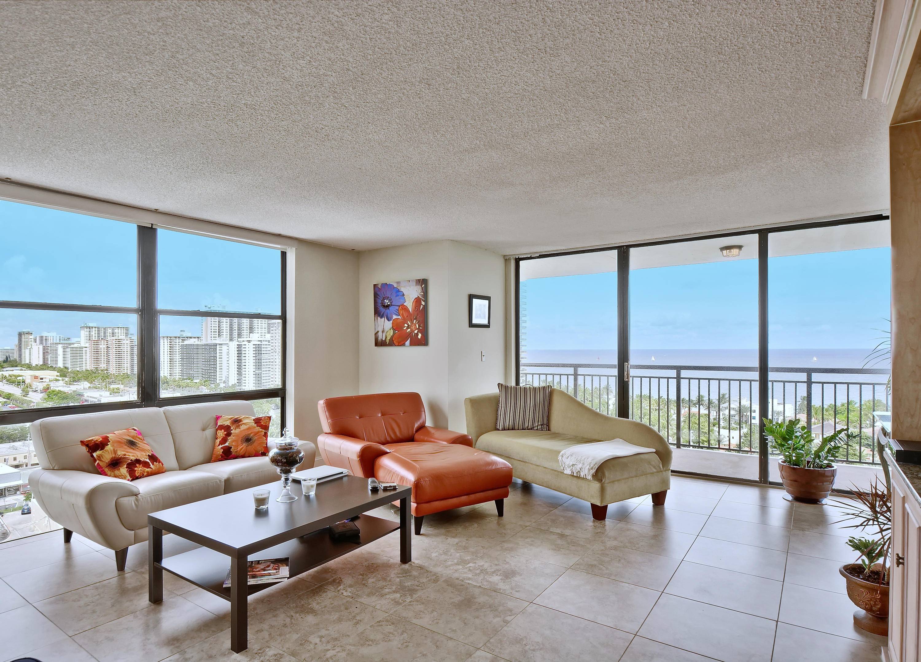 WOW ! A RARE TO FIND, SPACIOUS 3 BEDS 2BATHS NE CORNER UNIT, ABSOLUTELY STUNNING 17TH FLOOR DIRECT OCEAN VIEWS WITH NEW IMPACT WINDOWS.