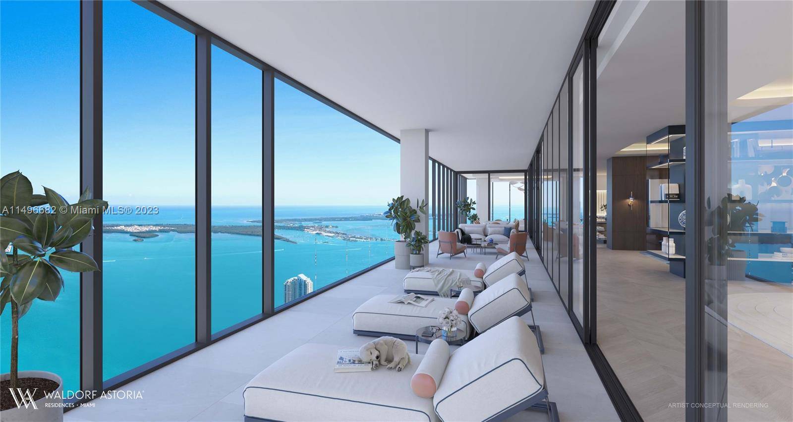 A Legacy Penthouse. Nestled atop Miami's most iconic tower sits the limited penthouse collection at Waldorf Astoria.