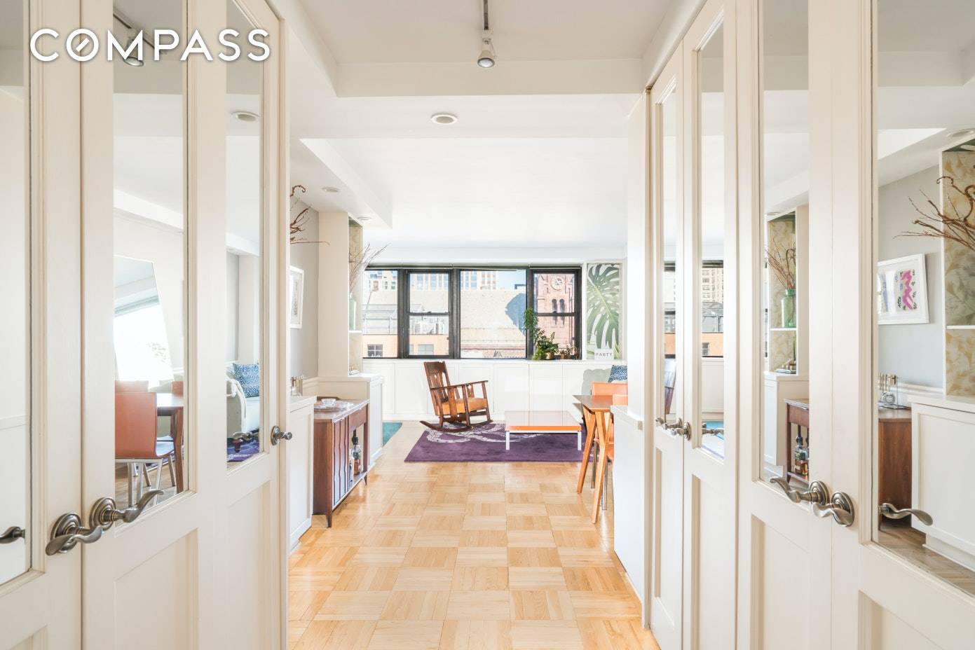 Welcome home to this bright and beautiful Alcove Studio with a wall of windows overlooking Stuyvesant Square Park !