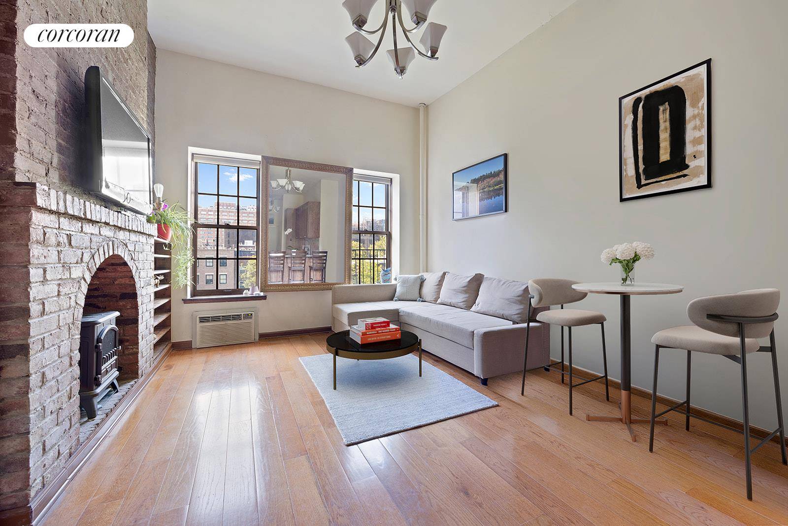 Prime Chelsea location ! In a charming pre war building, this renovated home offers gorgeous south facing unobstructed views of a park across the street.