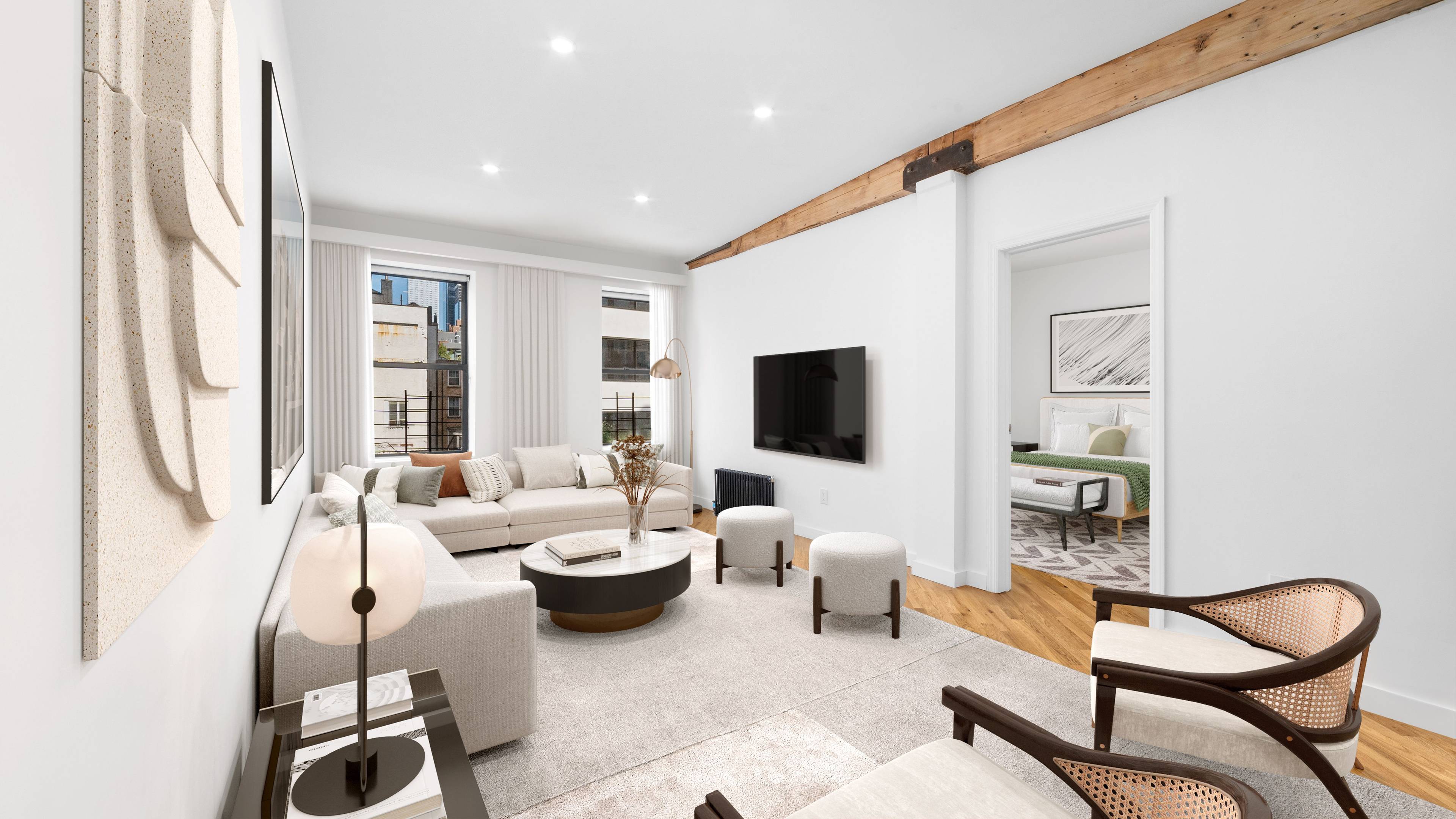 452 West 19th Street, 3A is an amazing 1024 SF oversized one bedroom loft that has just undergone a full renovation.