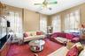 Living room featuring ceiling fan