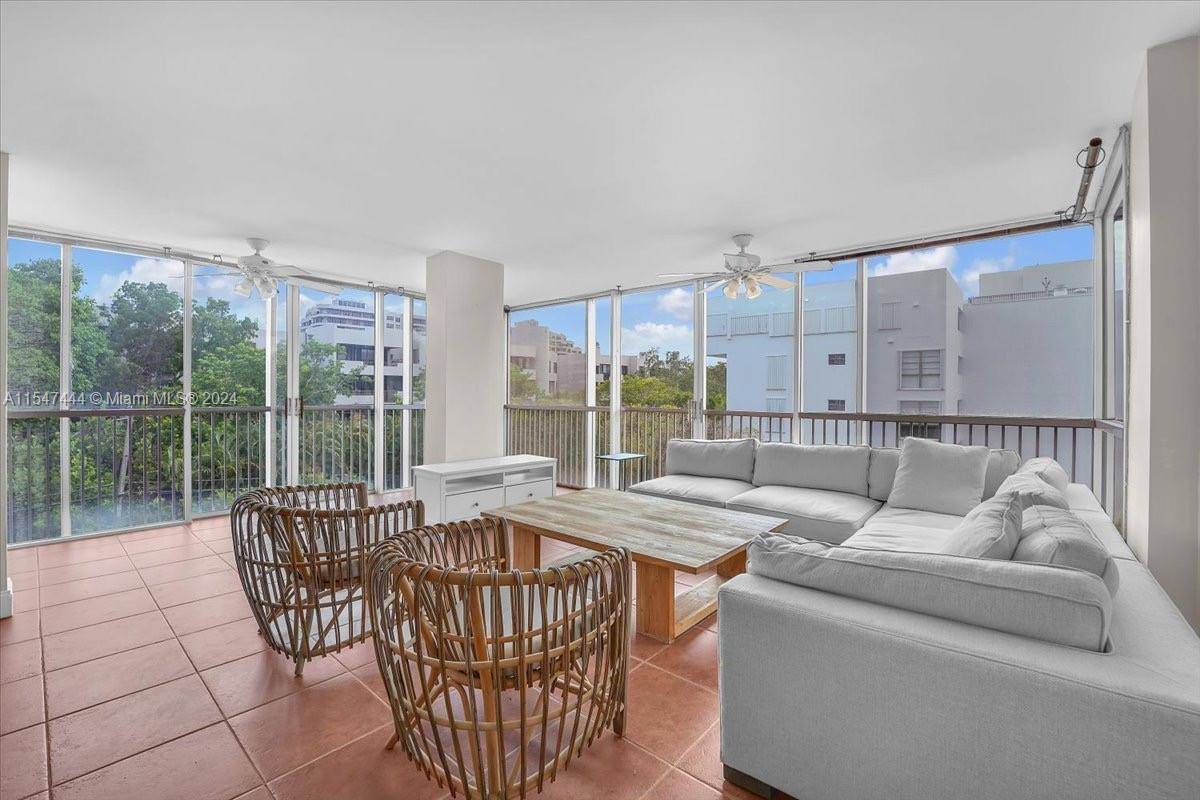 Large, bright corner apartment in desirable Key Biscayne, steps from the beach.