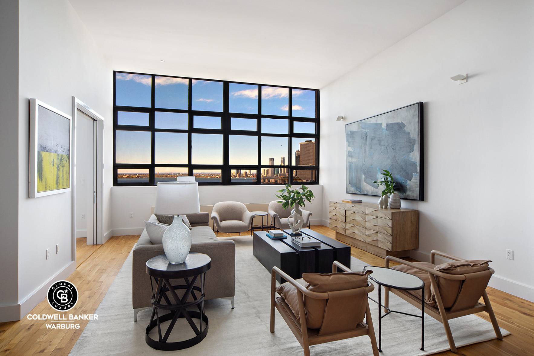 Unique opportunity to create a 2405 square foot, three bedroom, three bathroom plus home office and den media room apartment with all major rooms looking West onto New York Harbor, ...