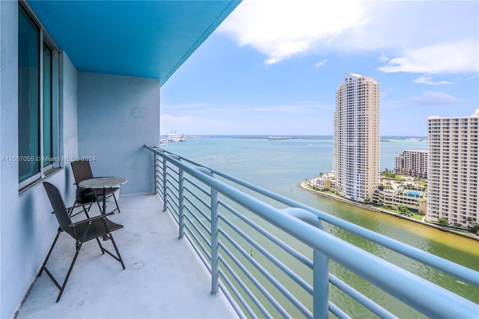 Beautiful 1 bedroom 1 bath condo nicely furnished overlooking Biscayne Bay, Miami River, and Brickell Skyline.