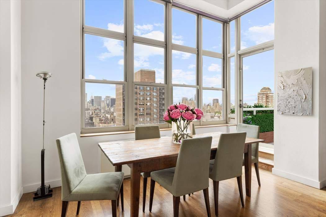 Expansive views, spectacular sunlight, and beautiful design details define this two bedroom, two bathroom penthouse residence with private terrace located in the luxury Park Avenue Court condominium.