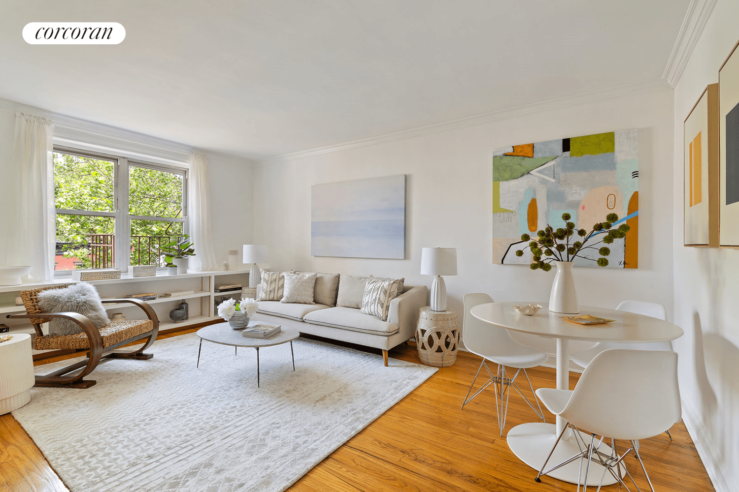 Located on a beautiful tree lined street in the heart of Cobble Hill, Apartment 5E is a light filled, spacious remodeled one bedroom with skyline views.