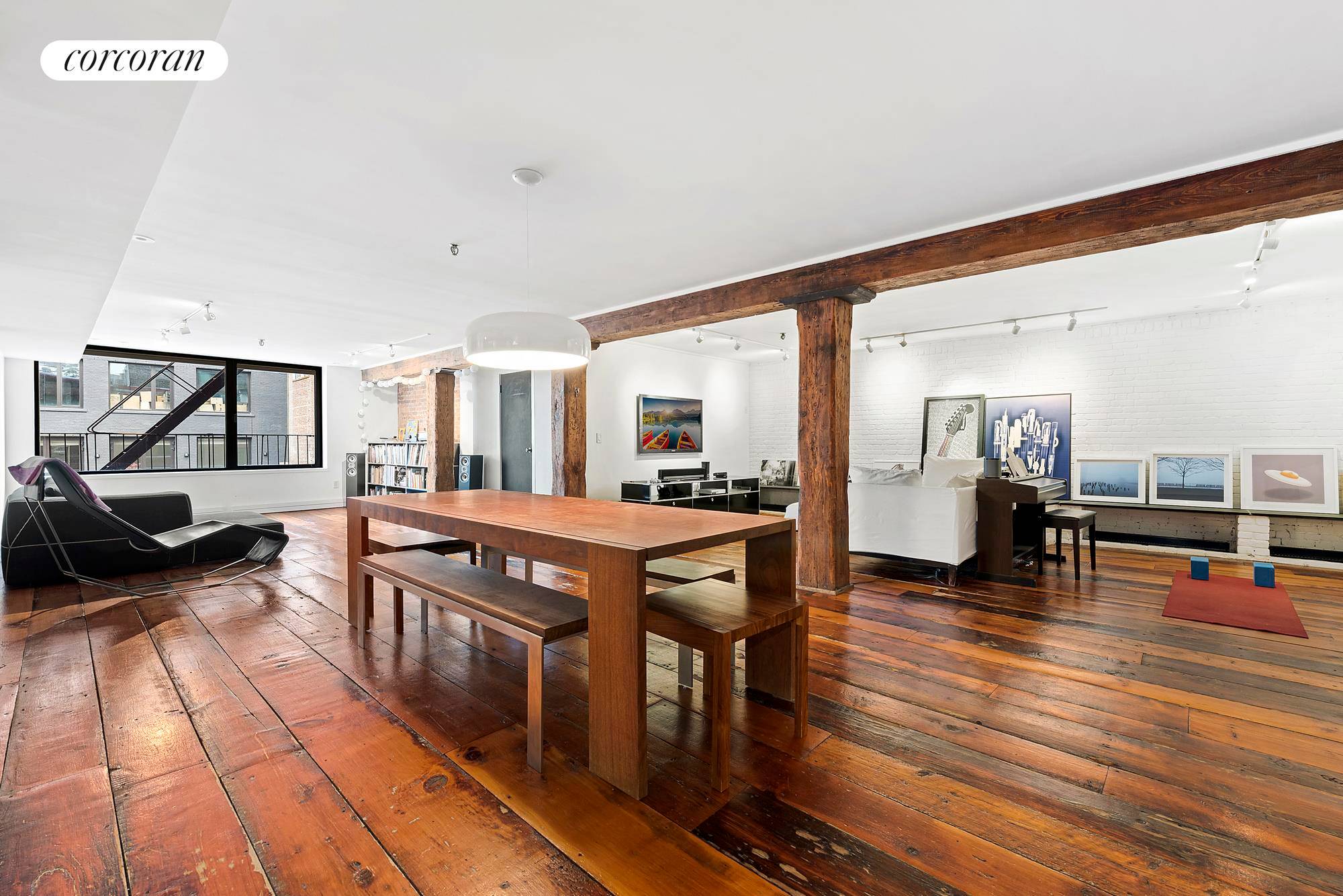 Stunning original loft details and a perfect location just a block from the Hudson make this sprawling three bedroom plus home office, two bathroom loft a must see Tribeca sanctuary.
