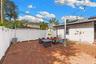 Backyard with Pavers and Vinyl Fence