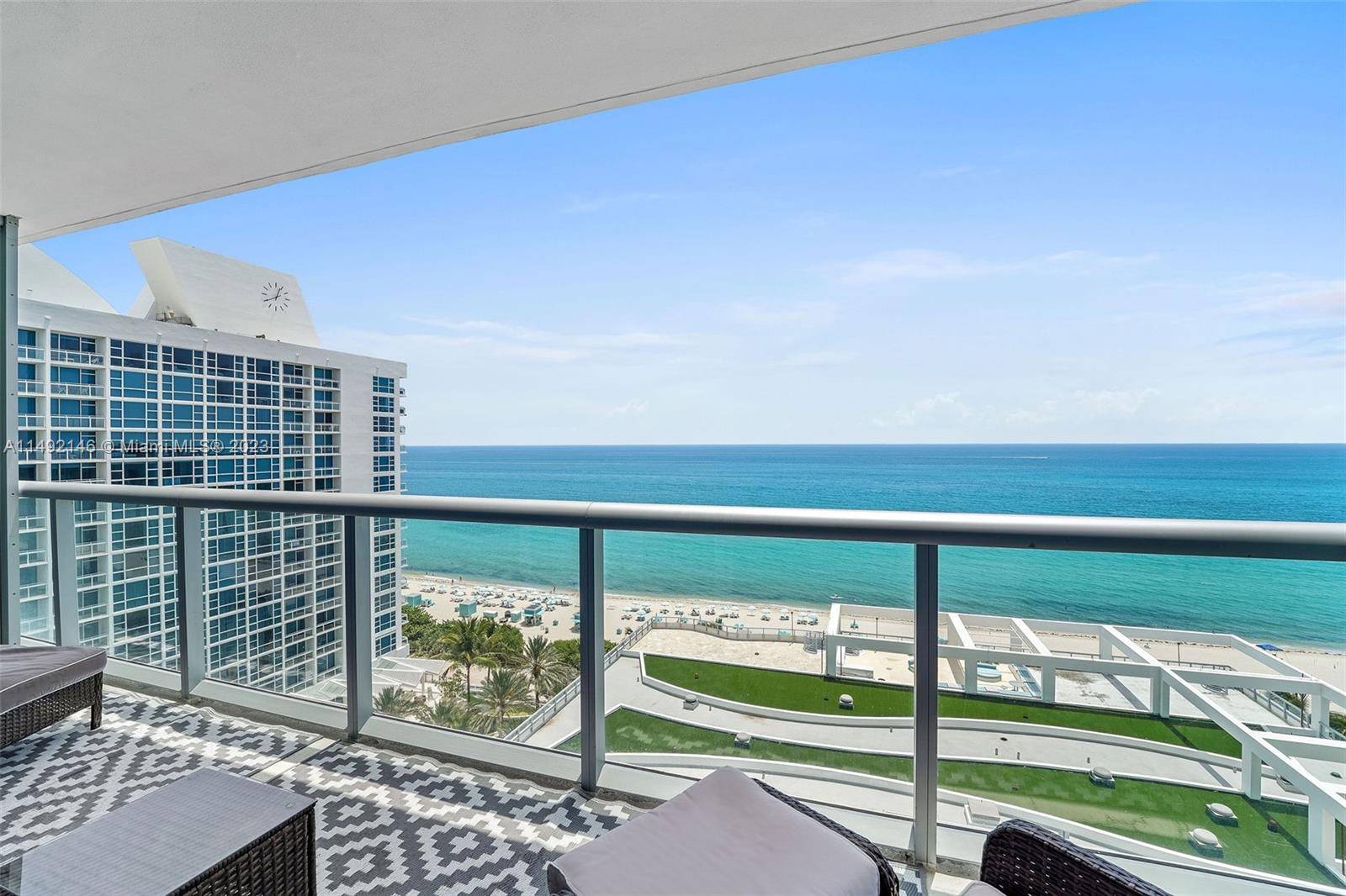 Rarely offered DIRECT OCEAN VIEW from all rooms, 1 bedroom, 1 ½ bathroom unit at Carillon Miami Wellness Resort, a premier oceanfront luxury property.