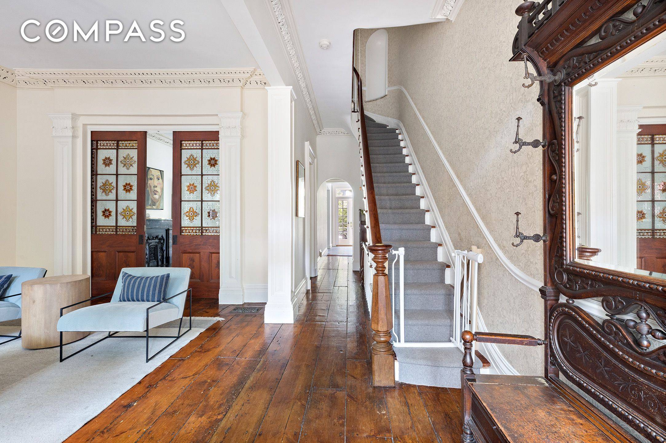 This 22. 5 foot wide grand and glorious three story brownstone nestled in the heart of Cobble Hill is in move in ready condition for Summer.