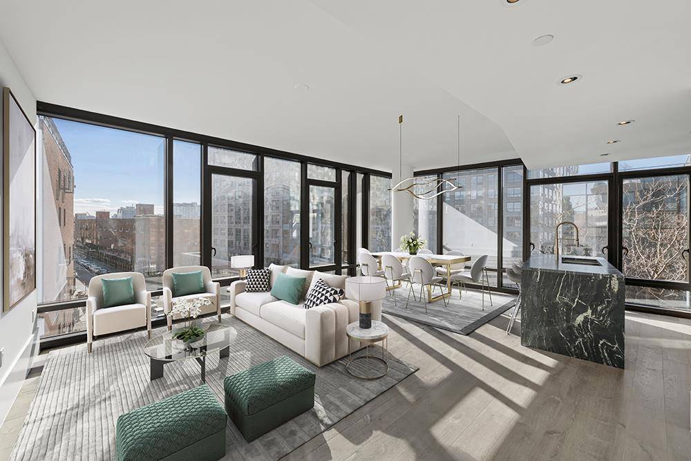 A sterling condo loft boasting high end features and a thoughtful floorplan, this expansive 3 bedroom, 2 bathroom home is a study in contemporary Brooklyn luxury.