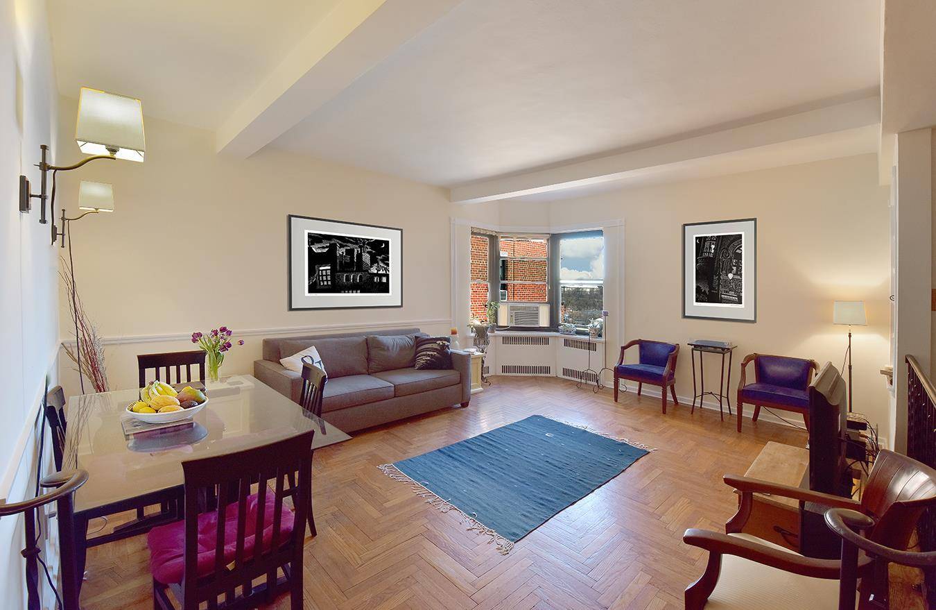 Over Sized Top Floor One Bedroom w Stunning Views This oversized, top floor, one bedroom apartment, in Inwood s coveted Park Terrace Gardens, has it all.