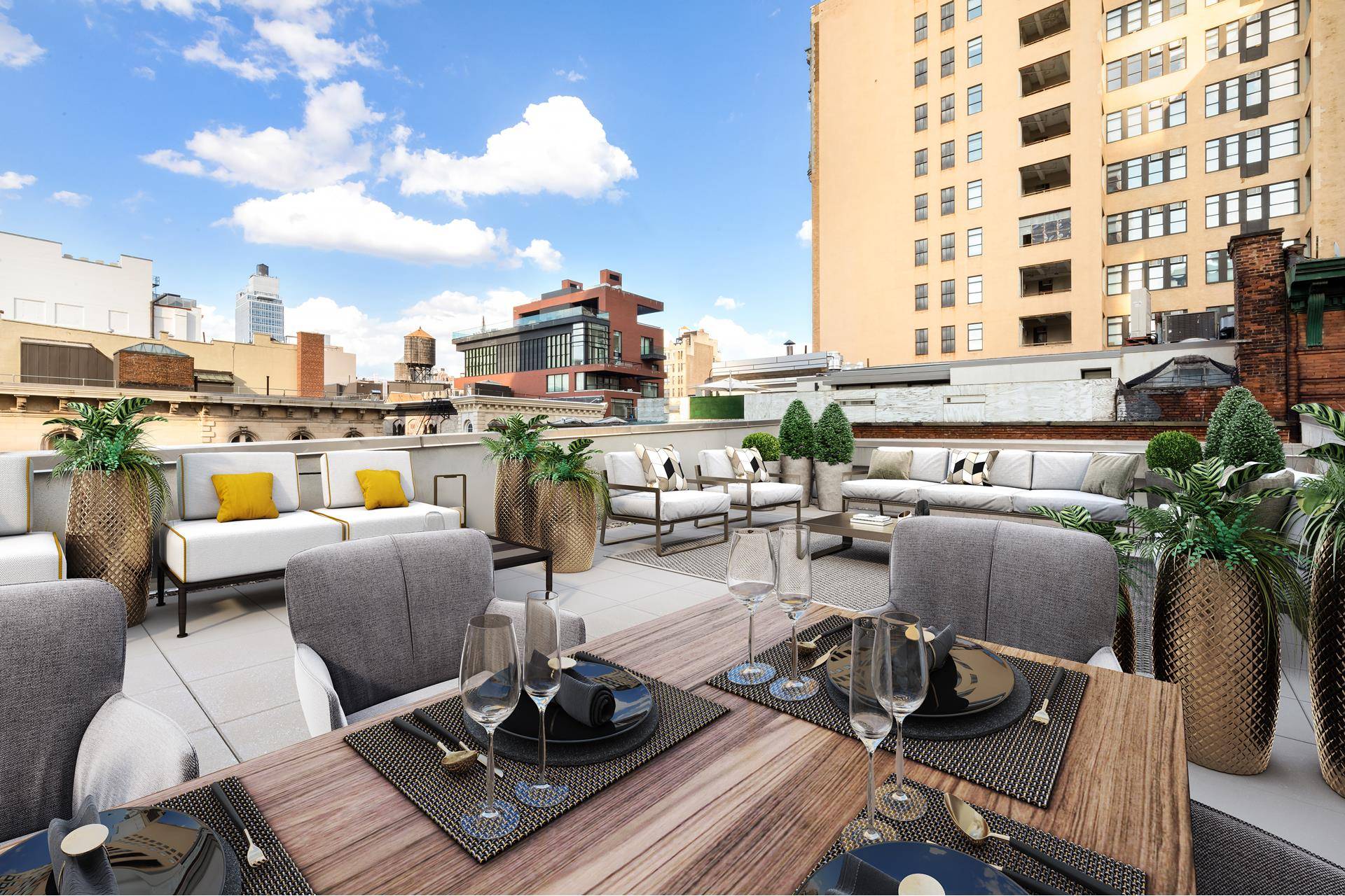 Penthouse B occupies the highest level of Six Cortlandt Alley's original structure.