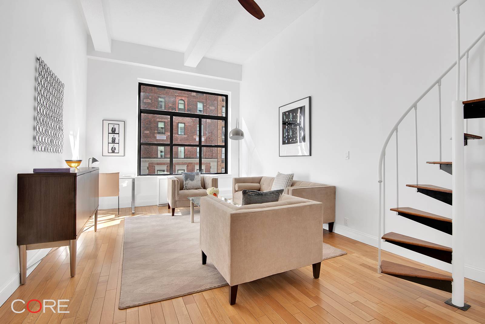 Dazzling sunlight and space abound in this beautifully renovated spectacular studio loft.