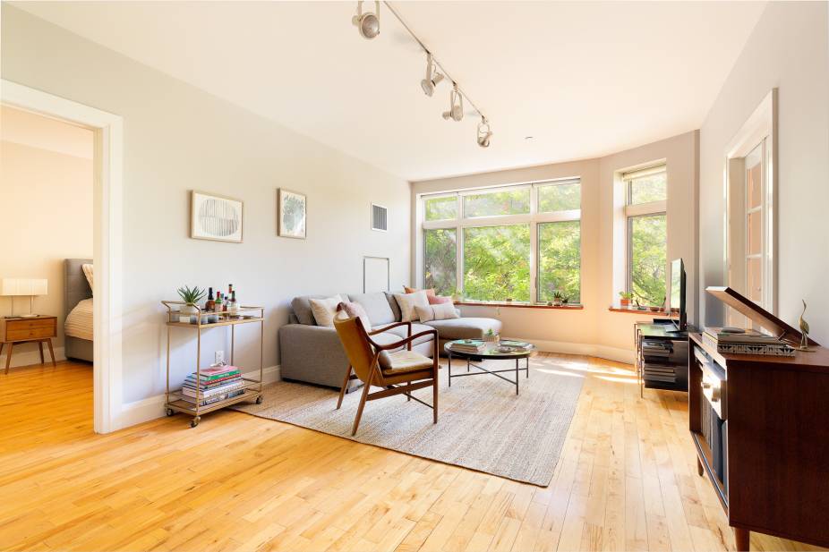 Welcome home to 675 Sackett Street, Apartment 210, a south facing sun bathed two bedroom two full bath apartment at the Park Slope Terrace Condominiums.