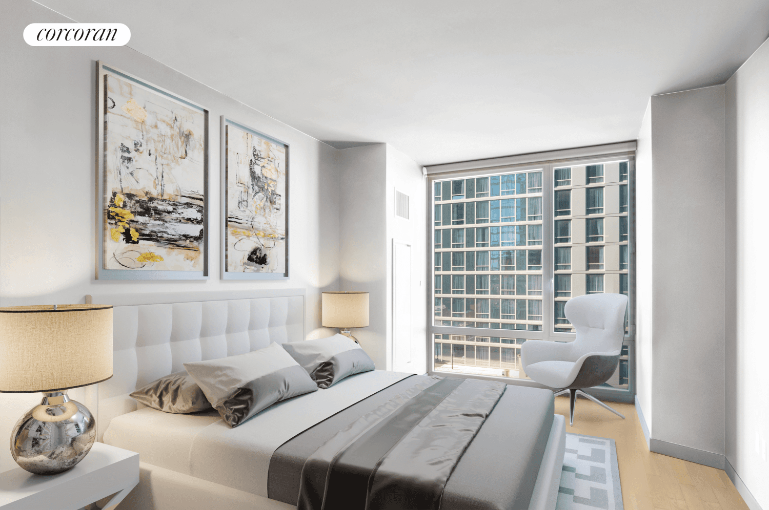 Residence 1201 blends modern comfort with iconic NYC and partial river views.