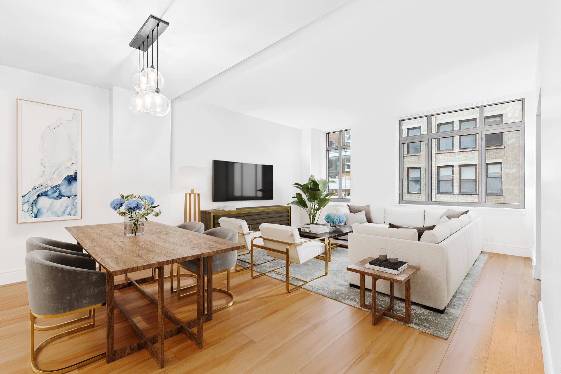 Totaling nearly 1, 700 square feet, apartment 5B is a spacious three bedroom three bathroom condo in the heart of Chelsea, with Northern and Southern exposures.