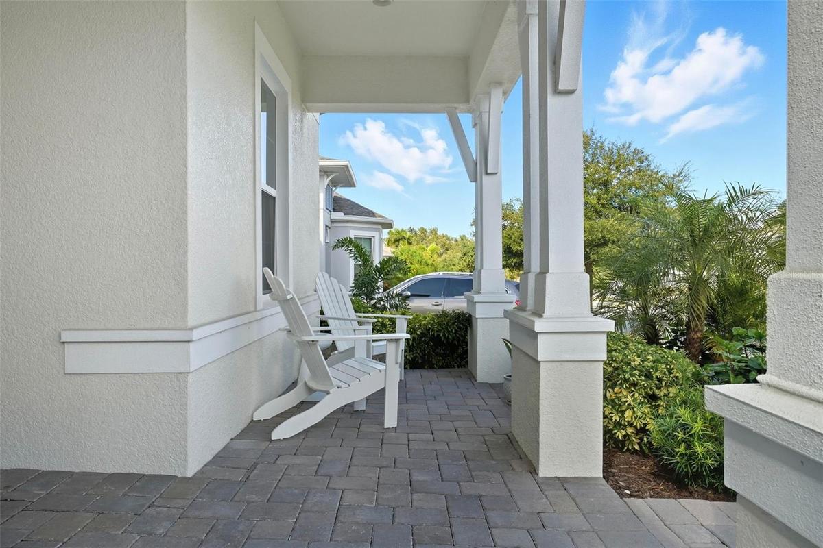 Front porch sitting area to watch morning launches from Cape Canaveral.