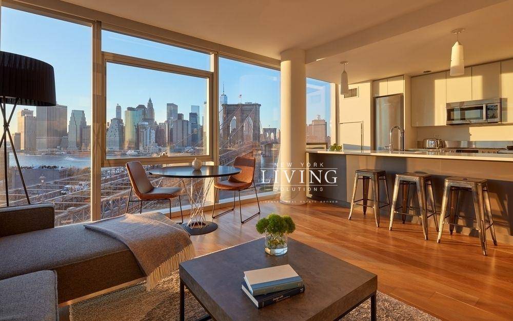 Corner 2 bed 2 bath best priced in the building with direct open views of the Brooklyn Bridge, Downtown Manhattan Skyline, and East River from this corner 2 Bedroom 2 ...