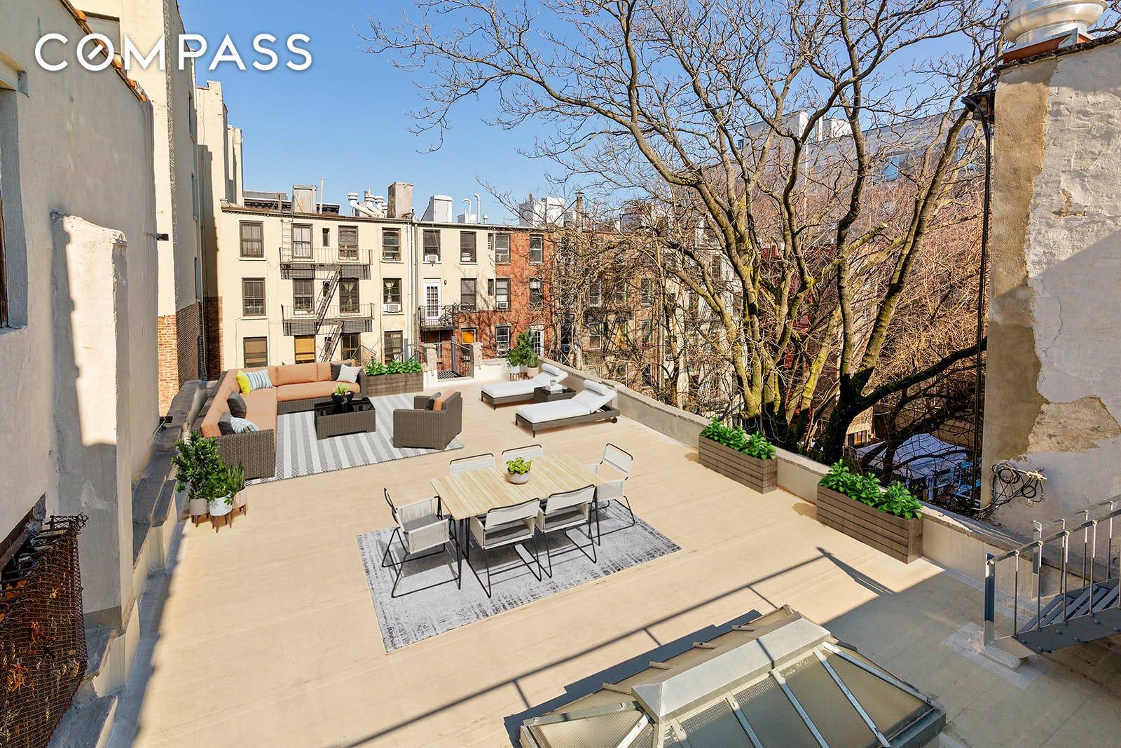 Glorious sunlight invites you inside this spacious three bedrooms, two bathroom apartment located in a beautiful former synagogue in the heart of the East Village.