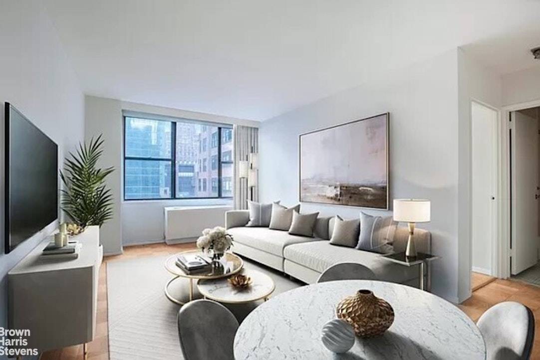 Apartment 12D is a beautiful south facing 1 bedroom at The Delegate featuring a large, bright living room with open views, a recently renovated kitchen with a dishwasher, and a ...