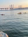 Spectacular Hudson River Views showcasing the bridge and the vibrant waterfront lifestyle, complete with kayakers on the water.