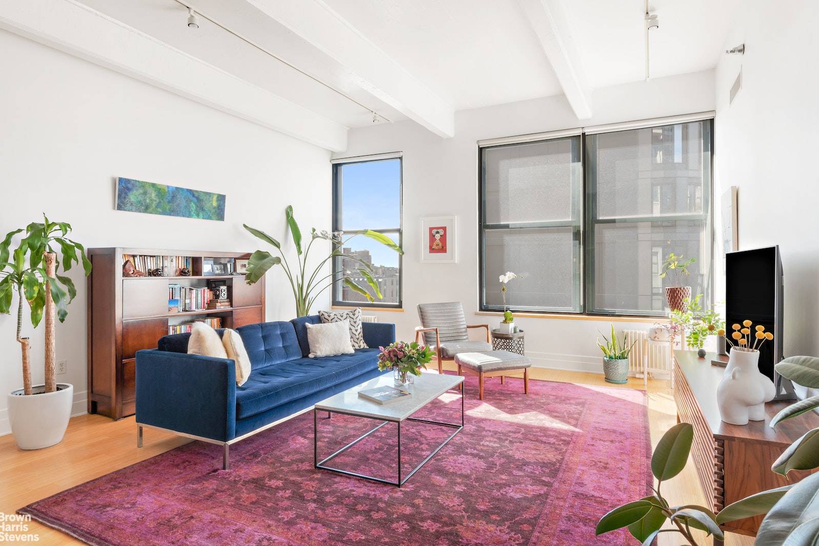 Brimming with high style and fine design, this luxurious 1 bedroom plus home office 2 bathroom loft is a modern gem located in DUMBO's premier full service prewar condominium.