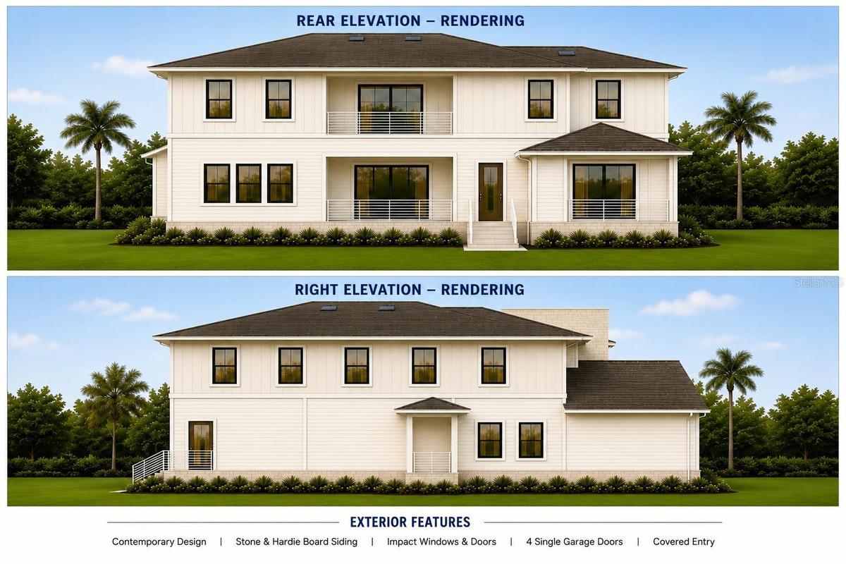 Rear and Right Elevation Rendering