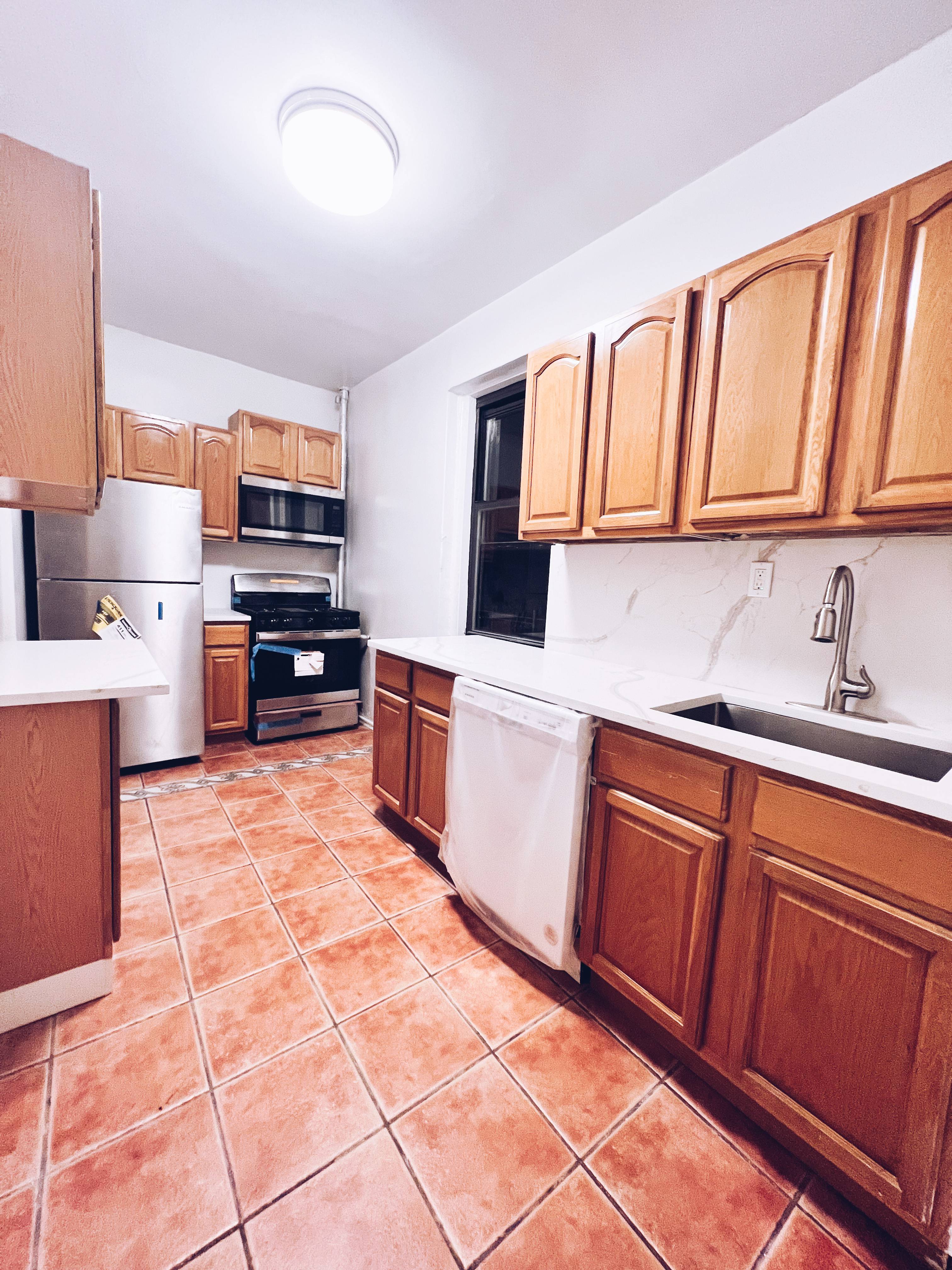 3 bedroom 2bath. Elevator, laundry room Dishwasher in a very large and separate kitchen with ample counter space and plenty of cabinet storage space.