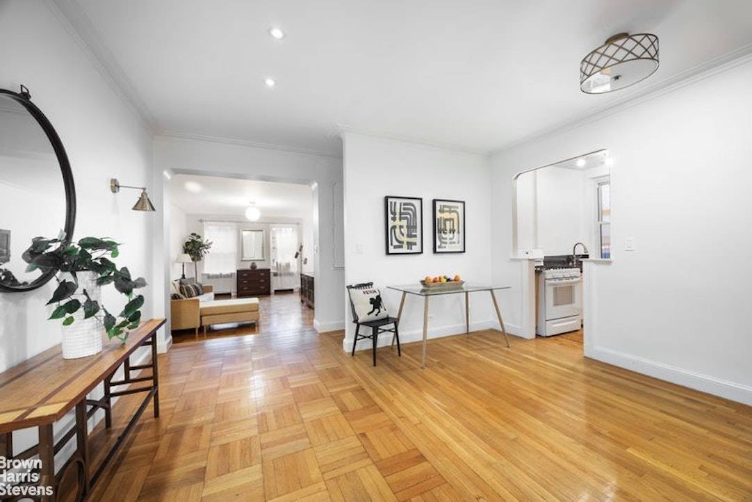Sensational layout with endless possibilities in a gorgeous pre war one bedroom apartment.