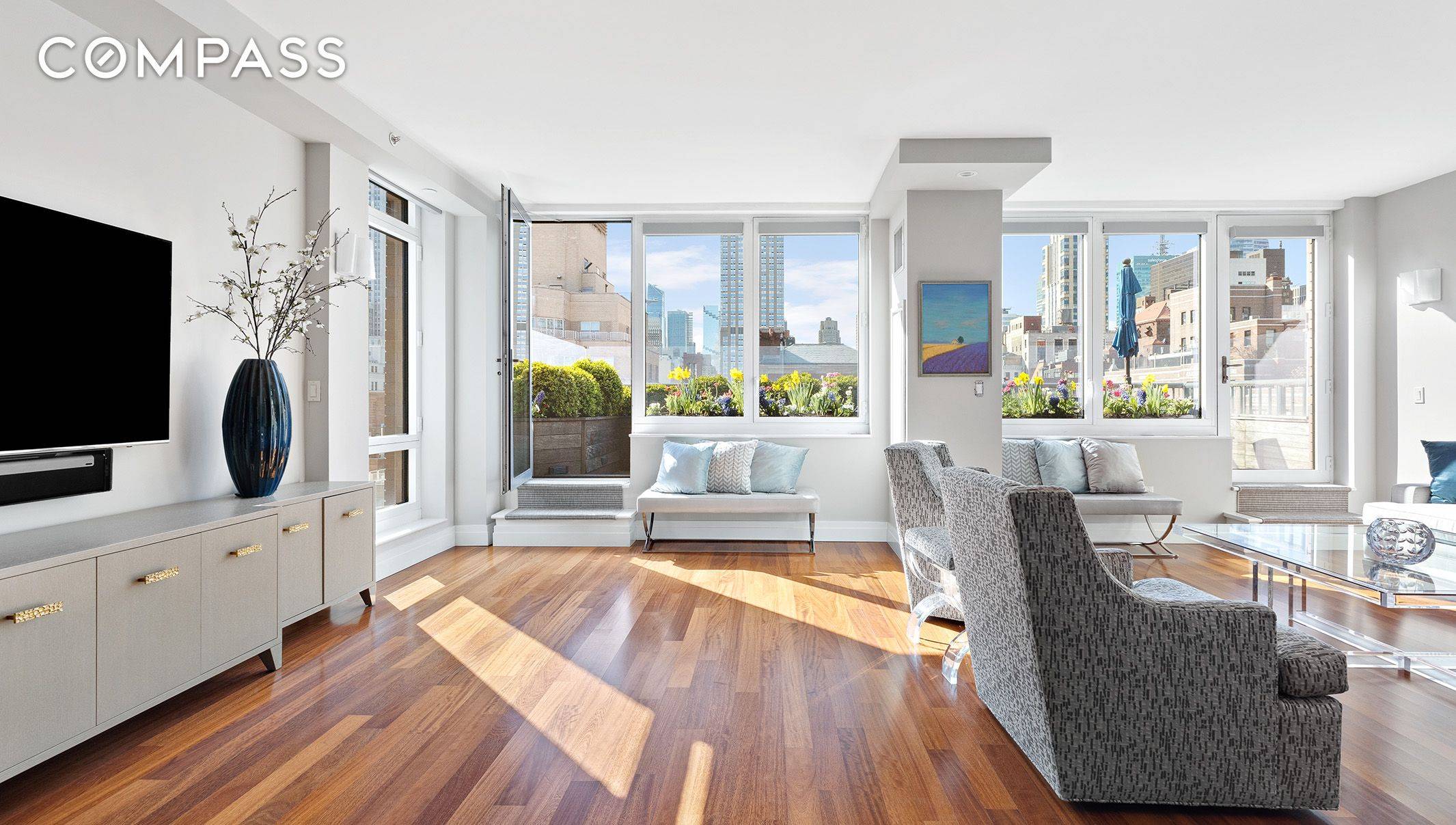 A spectacular 3 bedroom, 3 bath condo with a large setback terrace at 45 Park Avenue in the center of Manhattan.