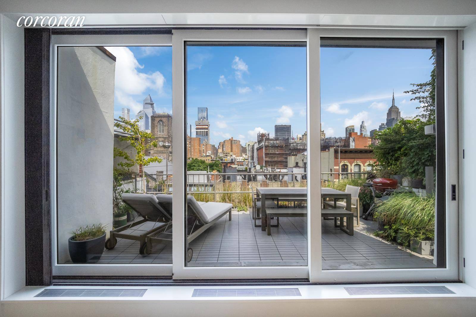 This fantastic Chelsea triplex penthouse has light, views, space, a beautiful private terrace and just underwent a complete, meticulous, and tasteful renovation.
