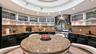 Two Story circular kitchen with stainless steel upper cabinetry