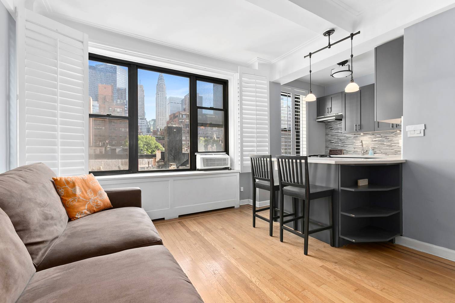 Gut renovated to perfection, this prewar studio offers a stunning open Northern exposure with a direct view of the Chrysler Building, lovely prewar charm and an unbeatably convenient location.