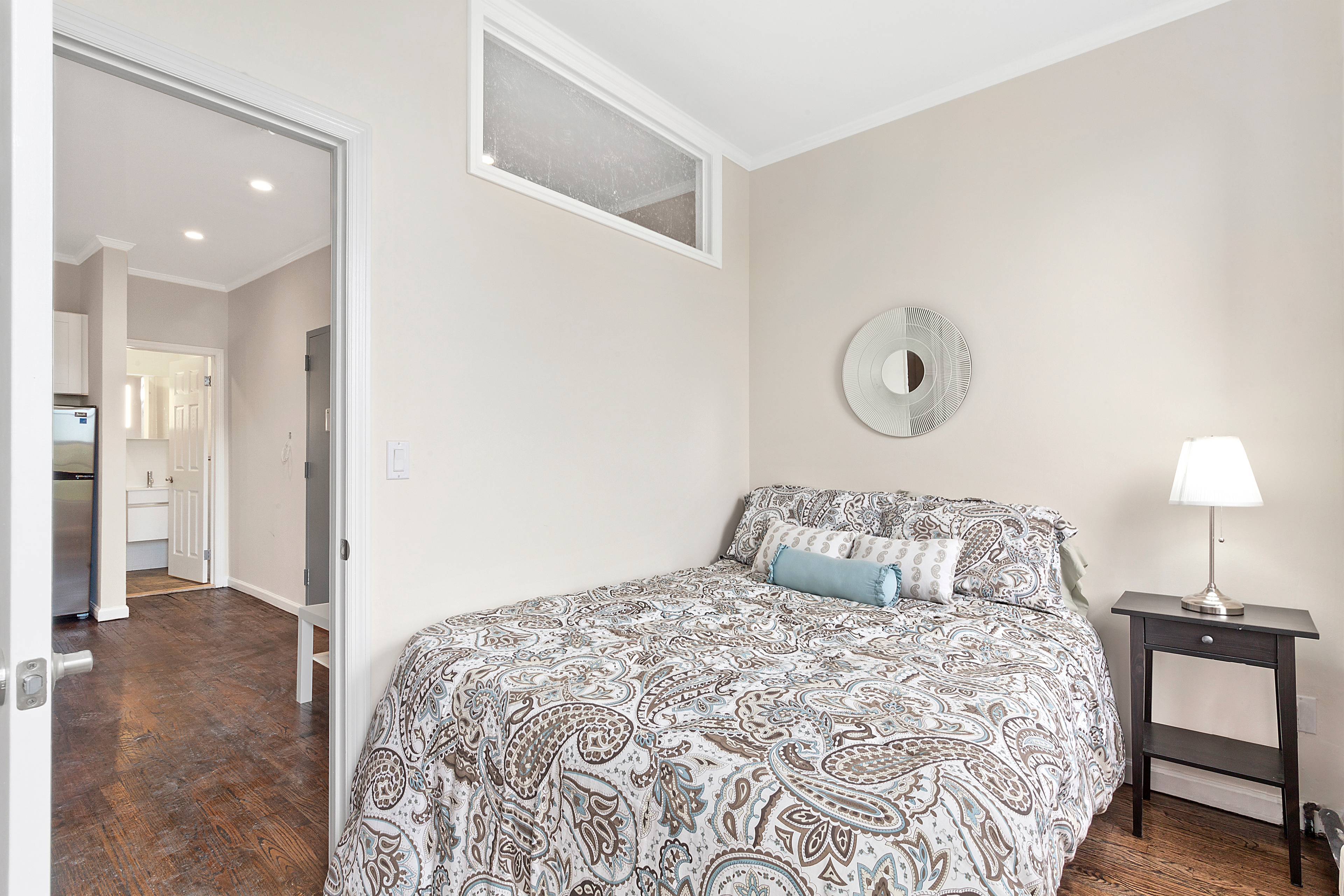 Affordable and Chic ! Fully renovated Junior 1 bedroom with large, private garden.