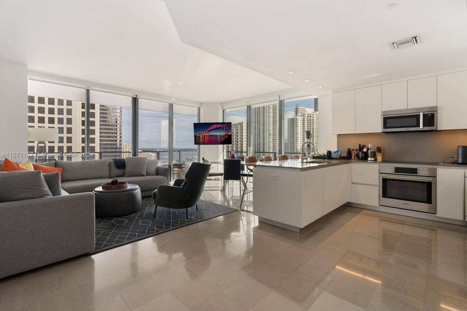 Most desirable 2 bed 2. 5 bath South East corner unit at Reach in Brickell City Centre.