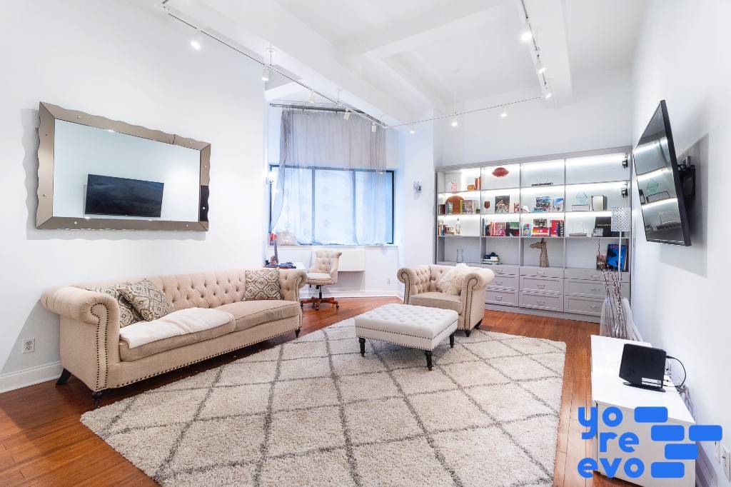 Discover this loft like one bedroom residence featured with 12.