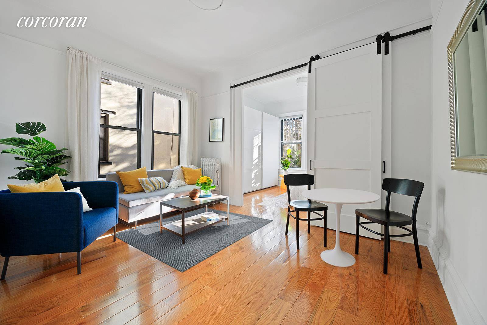 Bright and quiet, this renovated pre war two bedroom coop is only one flight up and one block from Prospect Park.