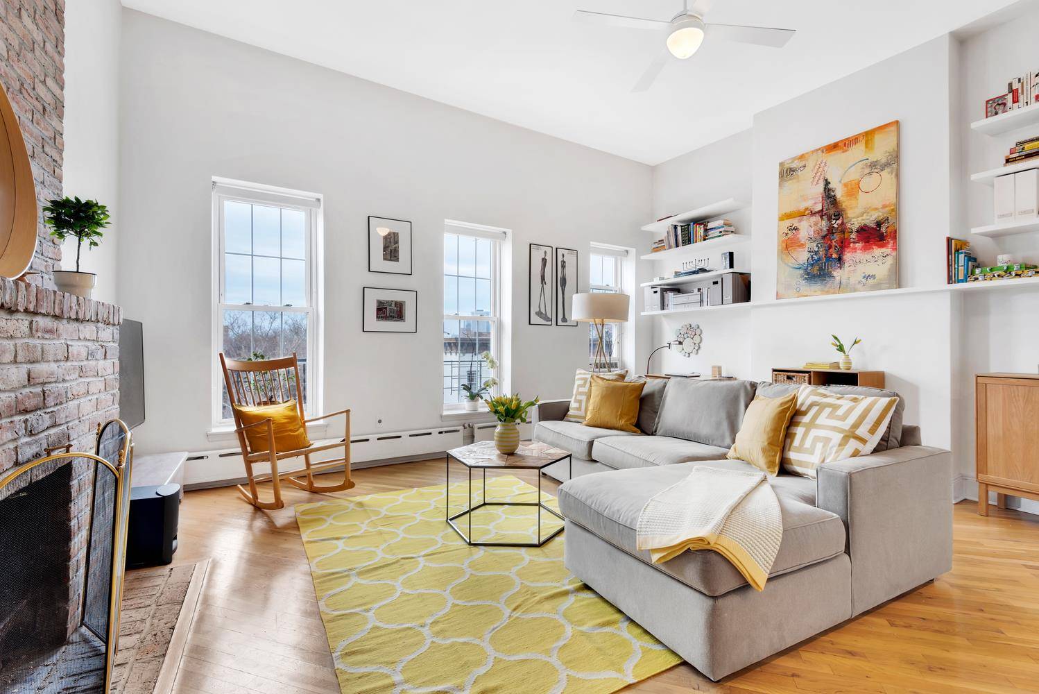 Sun pours into this impeccably renovated, top floor 2 bedroom 2 bath apartment with a private rooftop terrace at the intimate 4 unit 233 Court Street cooperative !