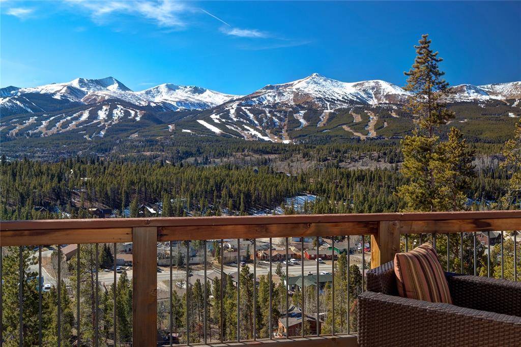 Stunning unobstructed views of Breckenridge Ski Resort and Peaks Range from this Southwest facing 4 bedroom 4 1 2 bath home, oversized two car garage with built in cabinetry.