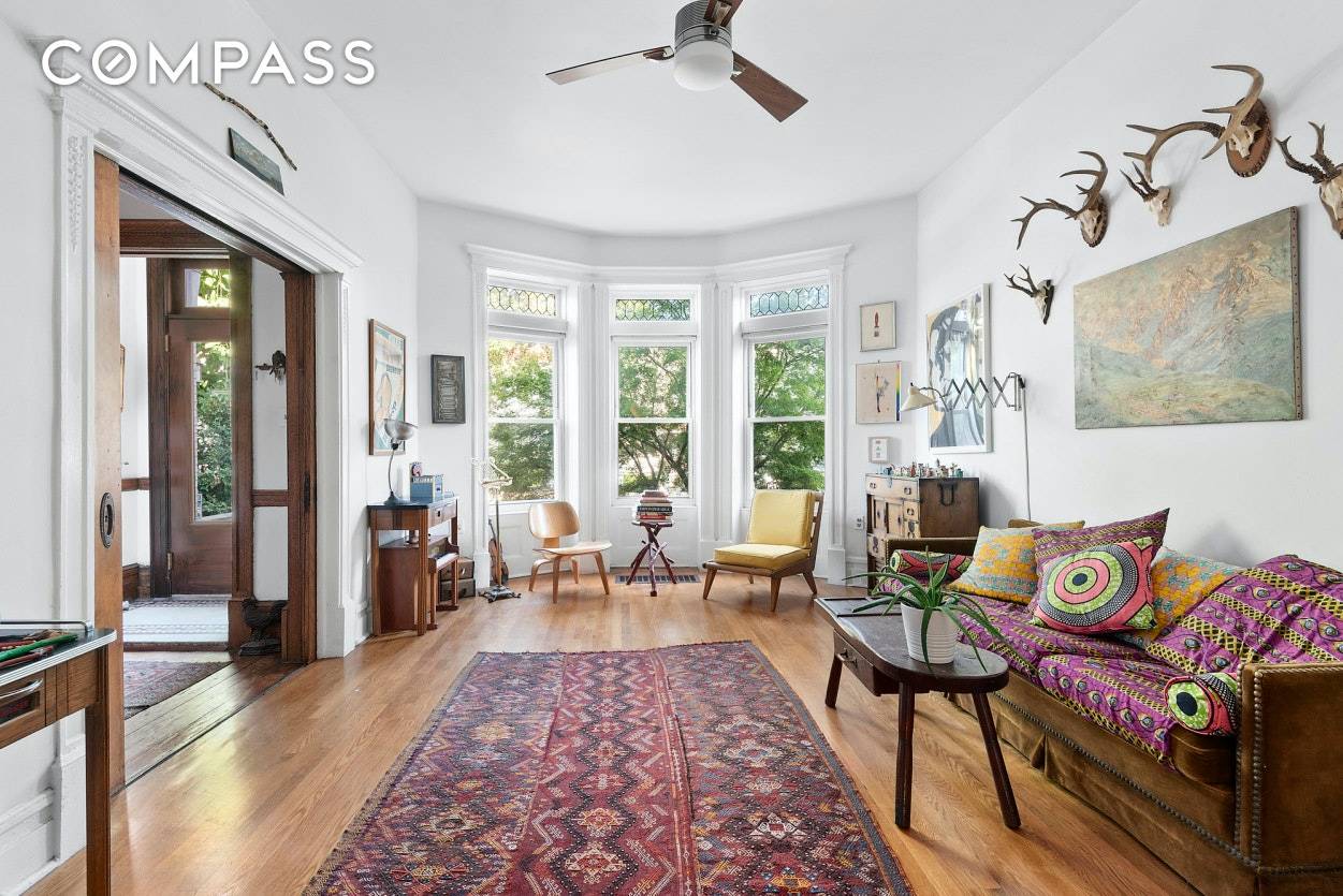 Offering a sneak peek at this handsome rowhouse with rounded bays nestled in the beautiful historic district of Prospect Lefferts Gardens.