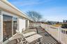 Wooden balcony with a wooden deck