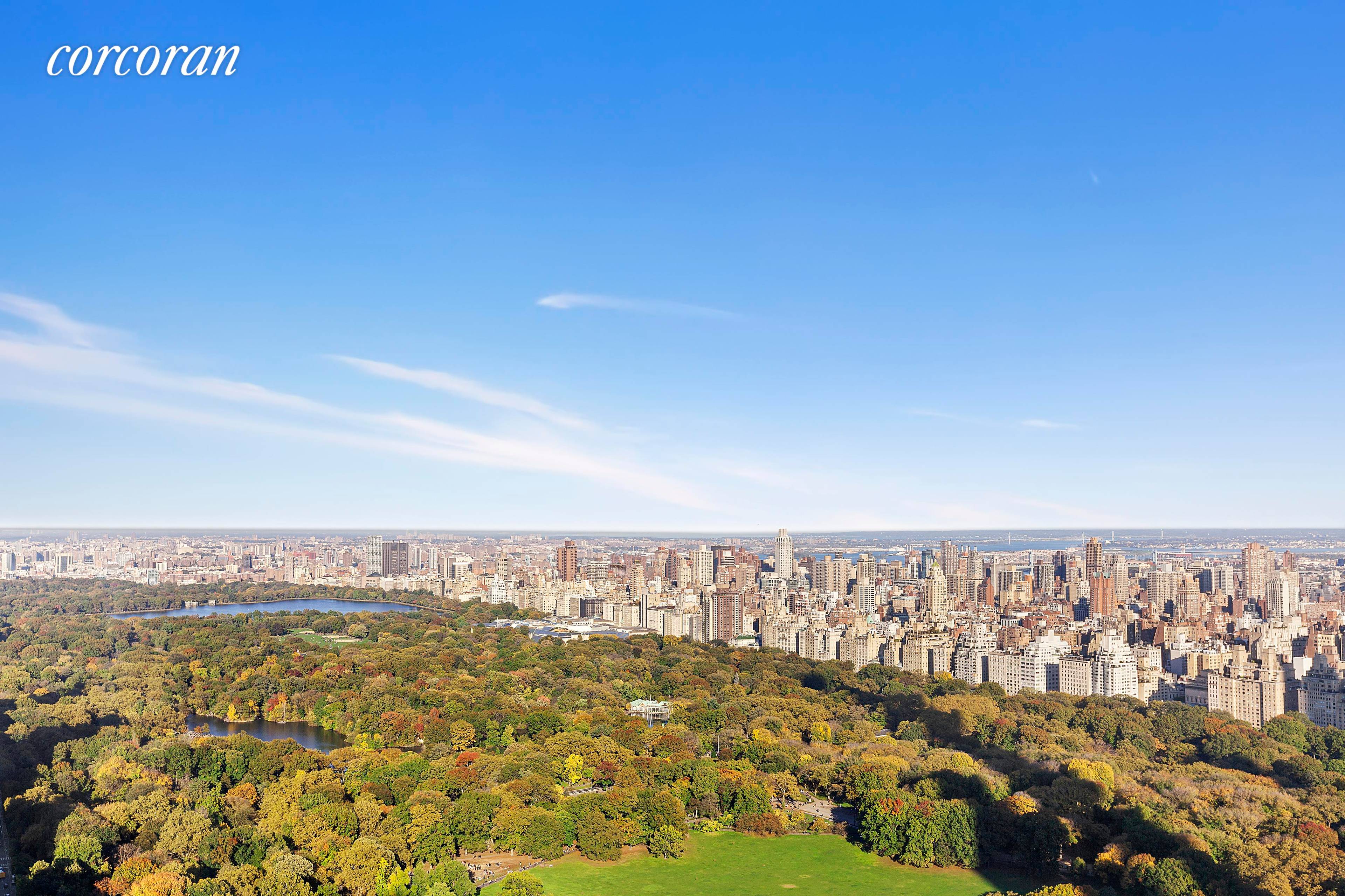 NO FEE... Fabulous panoramic vistas, north, east and west full Central Park, GW Bridge, Hudson River and beyond.