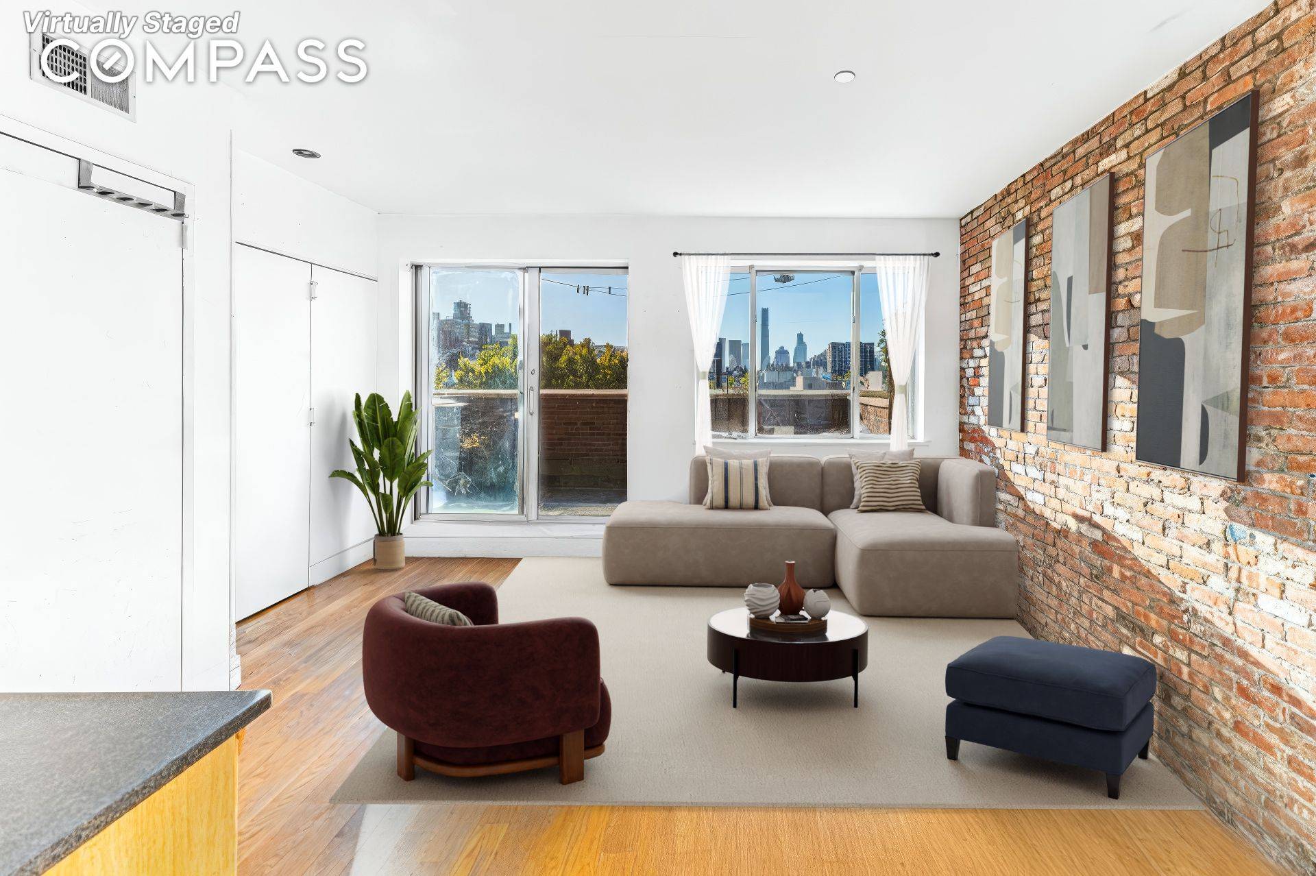 Welcome to this beautiful 2BR 1BA residence, where a keyed elevator opens directly into your home and a private terrace offers sweeping views of Manhattan and Downtown Brooklyn, perfect for ...