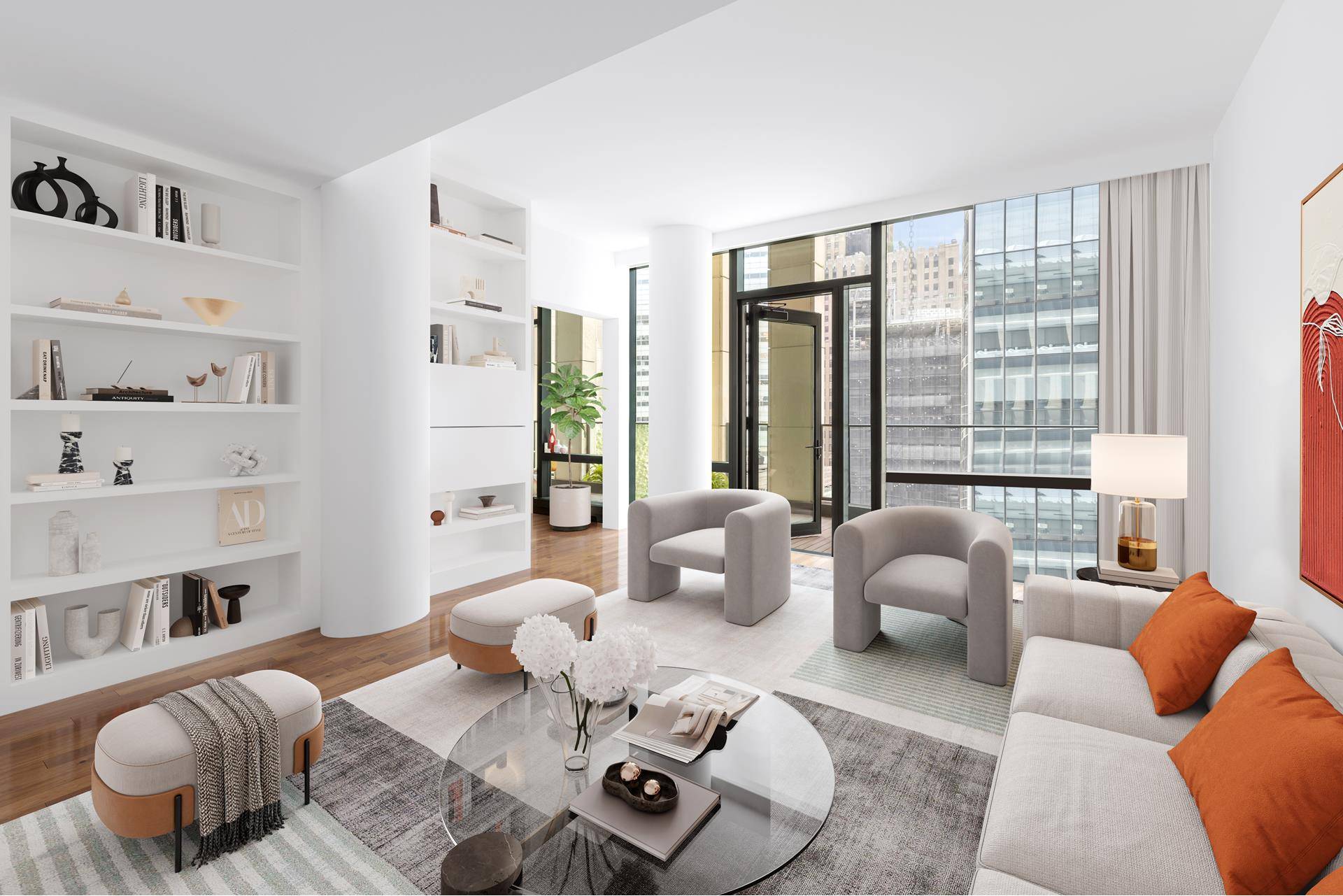 Residence 7L is a stunning duplex home with a double height loggia located in one of TriBeCa's most sought after, full service condominiums.